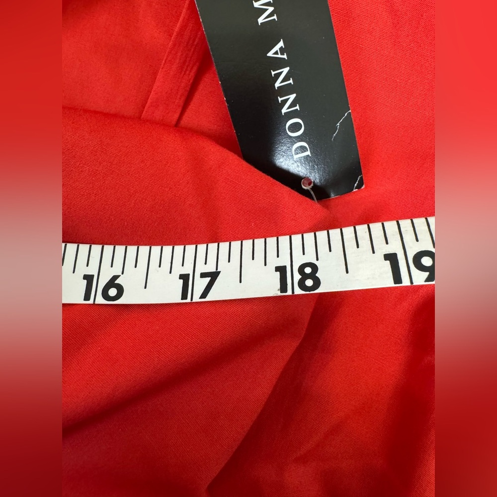 NWT Donna Morgan Red Cotton Ruched around waist SunDress w/ Pockets Size 8 - Picture 12 of 15